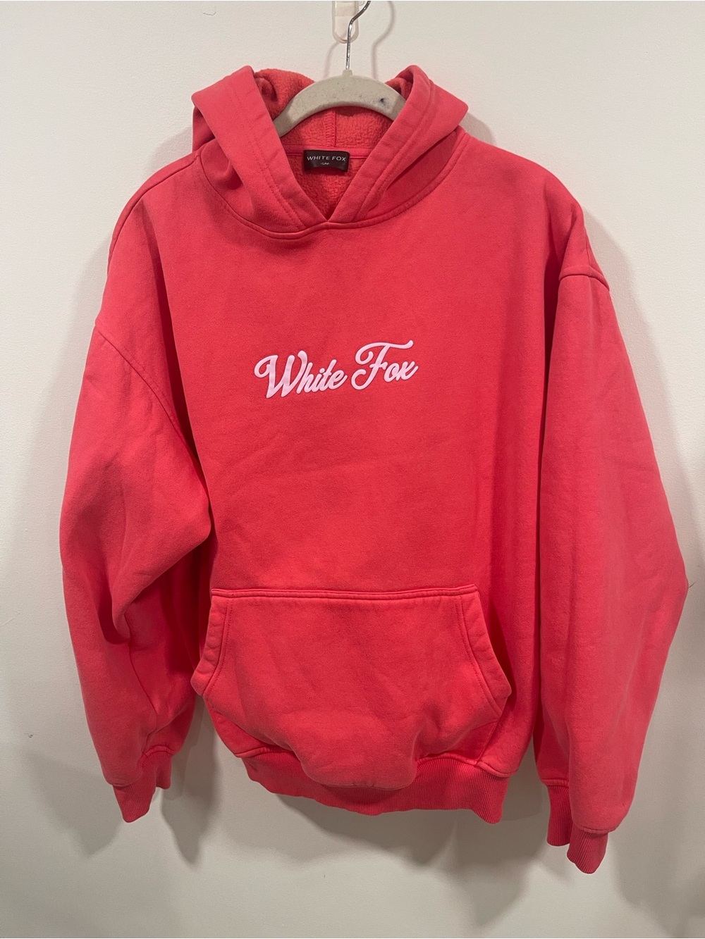 White Fox Coral Pink Logo Hoodie